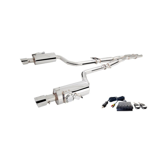 XFORCE Chrysler 300C SRT-8 6.4L Stainless Steel Twin 3" Cat-Back System With Varex Mufflers; Exhaust System Kit ES-301C-VMK-CBS