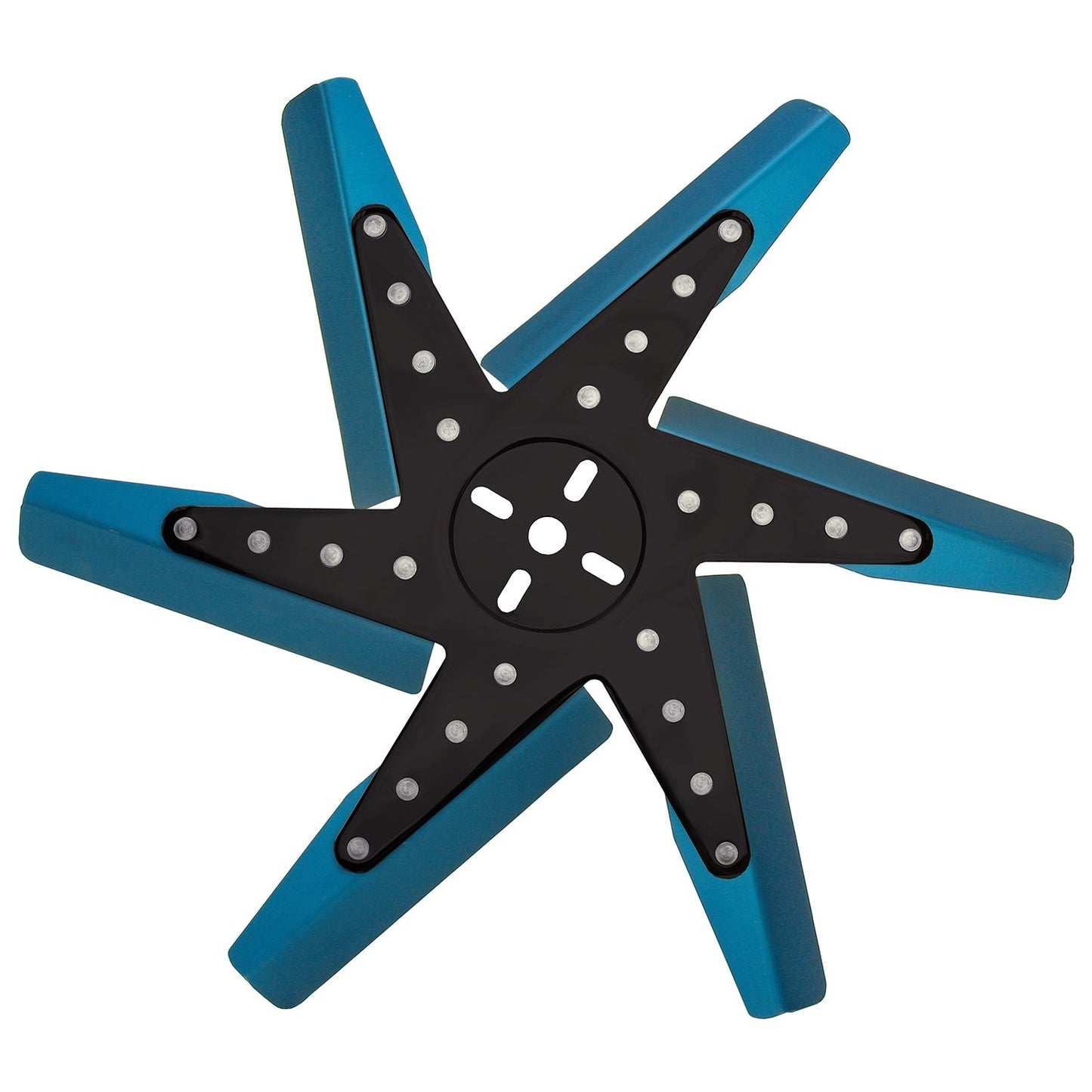 Derale 17" High Performance Aluminum Standard Rotation Flex Fan Blue Blade w/ Black Hub 19917