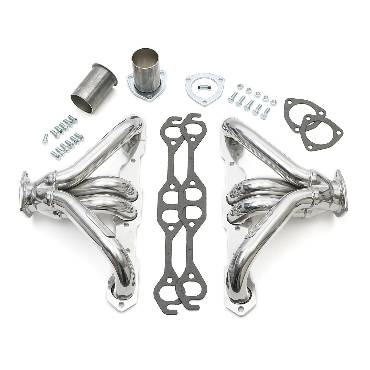 Hedman Hedders BLOCK HUGGER HEADERS; CHEVY SB 283-400; 1-5/8 IN. TUBES; HTC CERAMIC COATED 68406