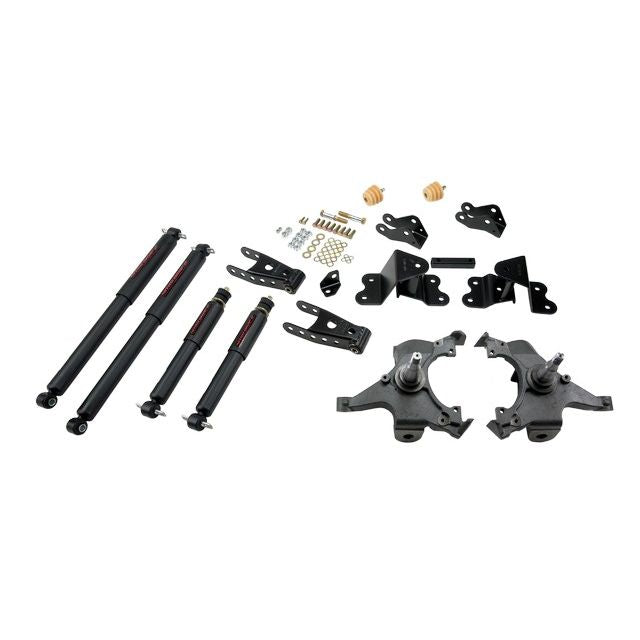 BELLTECH 699ND LOWERING KITS Front And Rear Complete Kit W/ Nitro Drop 2 Shocks 1990-1994 Chevrolet Silverado/Sierra C1500 (454 SS Only) 88-98 Chevrolet Silverado/Sierra C2500 (All ext 8 Lug) 2 in. F/4 in. R drop W/ Nitro Drop II Shocks