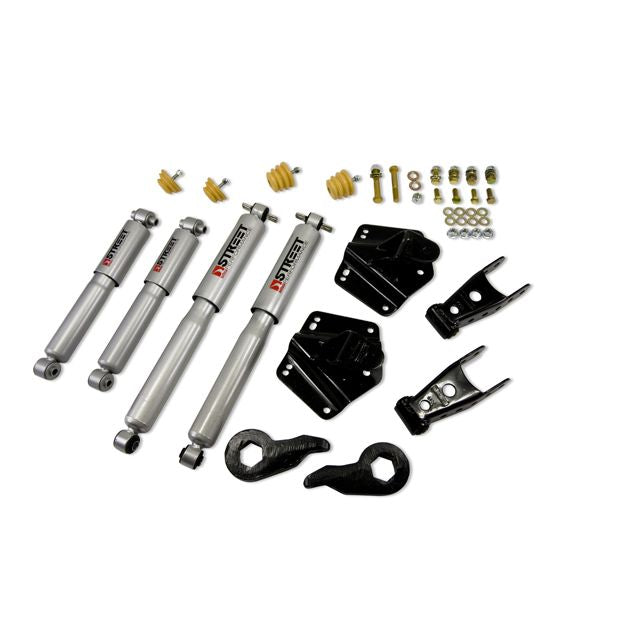 BELLTECH 765SP LOWERING KITS Front And Rear Complete Kit W/ Street Performance Shocks 1992-1999 Chevrolet Suburban K1500 1 in. or 3 in. F/4 in. R drop W/ Street Performance Shocks