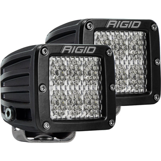 RIGID Industries D-Series PRO LED Light Flood Diffused Surface Mount Black Housing Pair 502513