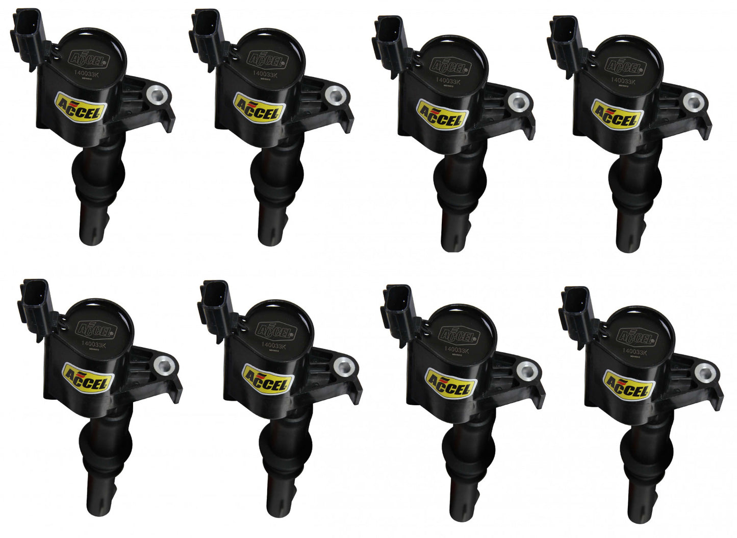 ACCEL Ignition Coil - SuperCoil - 2004-2008 Ford 4.6L/5.4L/6.8L 3-valve engines - Black - 8-Pack 140033K-8