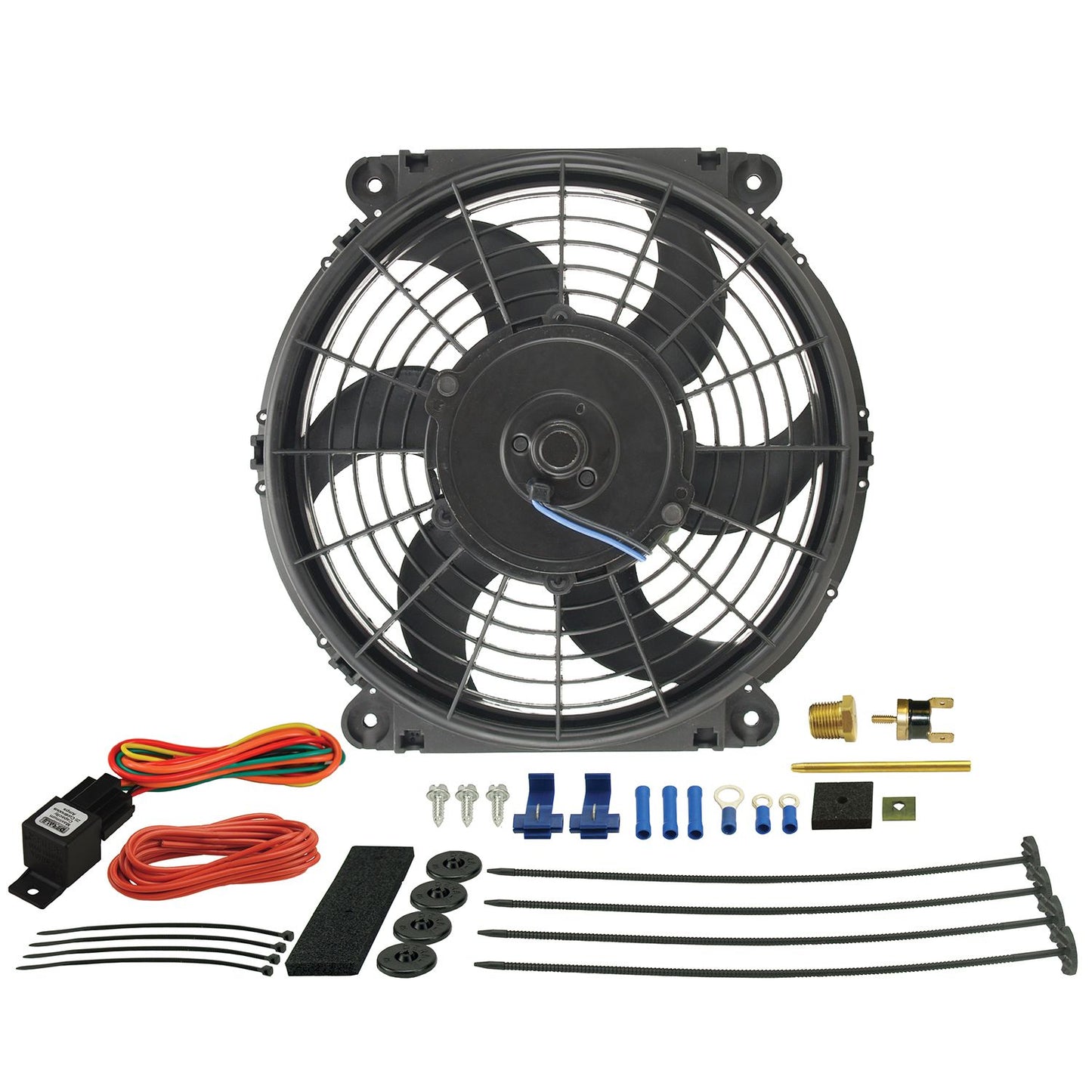 Derale 10" Tornado Electric Fan & 180 DegreeF Dual Probe Fan Controller Kit 16010