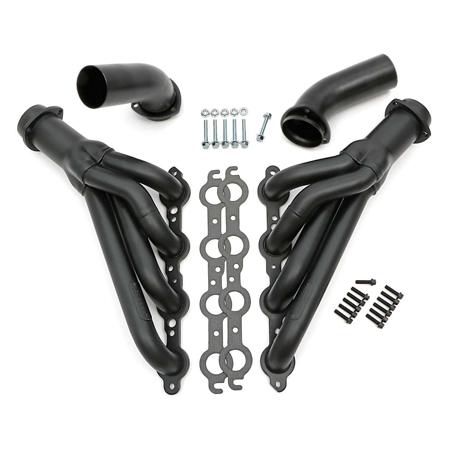 Hedman Hedders HEDMAN HEADERS 1968-72 CHEVELLE/EL CAMINO (AND RELATED A-BODIES) LS SWAP HEADERS; AUTO TRANSMISSION; 1-3/4 IN. MID-LENGTH TUBE; 3 IN. BALL/SOCKET COLLECTOR- BLACK MAXX CERAMIC COATED 68143