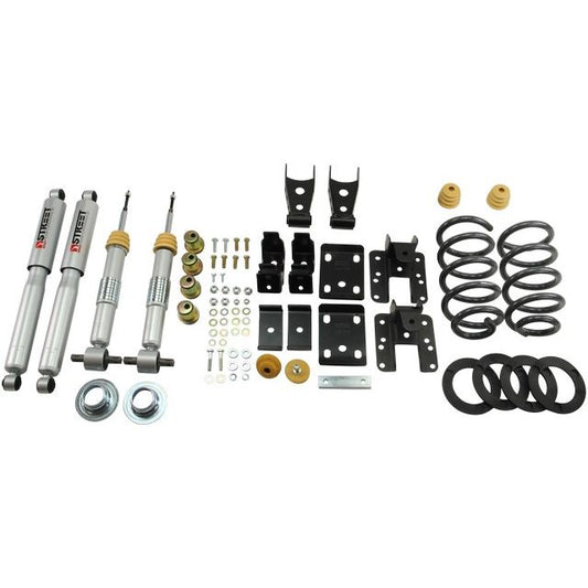 BELLTECH 651SP LOWERING KITS Front And Rear Complete Kit W/ Street Performance Shocks 2007-2013 Chevrolet Silverado/Sierra (Ext Cab & Crew Cab) 1 in. or 2 in. F/4 in. R drop W/ Street Performance Shocks