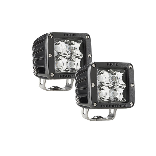 RIGID Industries D-Series E-Mark Certified Spot Optic Surface Mount Black Housing Pair 20221EM