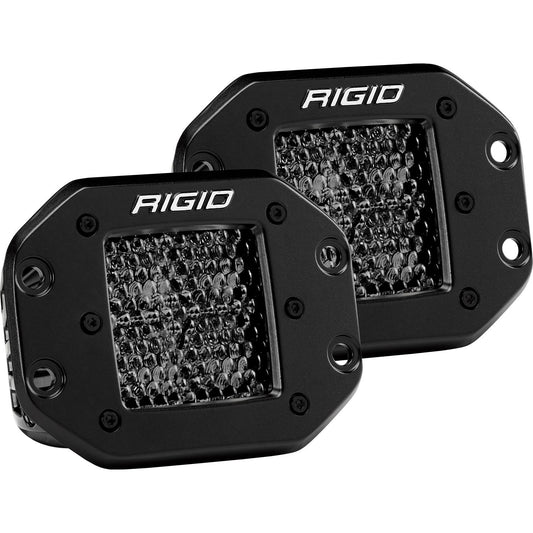 RIGID Industries D-Series PRO Midnight Edition Spot Diffused Flush Mount Pair 212513BLK