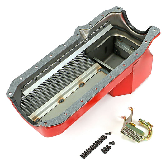 HAMBURGER'S PERFORMANCE PRODUCTS ECONO-SERIES OIL PAN; CHEVY 305-350 86-00 ENGINE INTO S10 SWAP; 7 QT; WET SUMP 1109