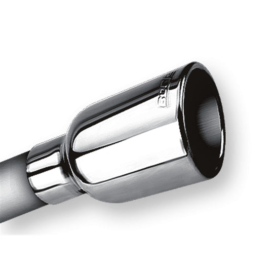 Borla Tip 2.25in Inlet/ 3.19in Outlet Single Round Rolled-Edge Angle-Cut 20236