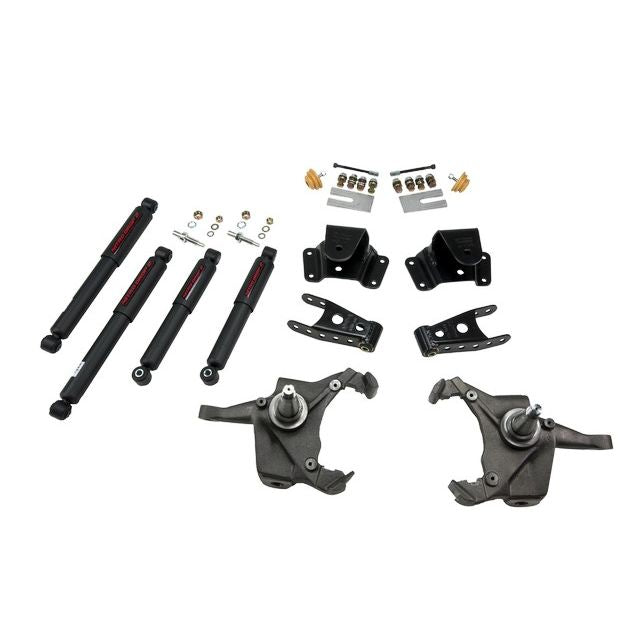 BELLTECH 728ND LOWERING KITS Front And Rear Complete Kit W/ Nitro Drop 2 Shocks 1975-1991 Chevrolet Silverado C30 1 Ton (Crew Cab & Dually Only) 3 in. F/4 in. R drop W/ Nitro Drop II Shocks