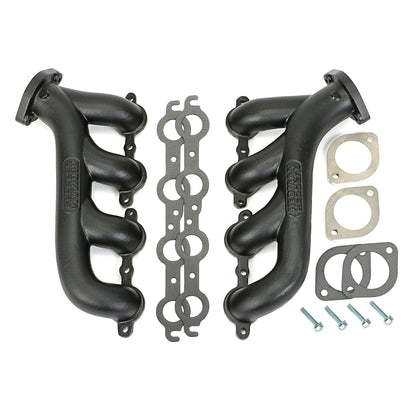 Hedman Hedders LS ENGINE SWAP CAST EXHAUST MANIFOLDS; BLACK MAXX BLACK CERAMIC COATED 68743
