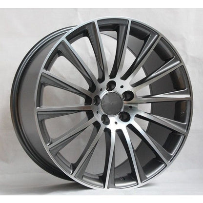 17" X 7.5" Aluminum Titanium Machine Face Wheels Set - Dynamic Performance - R502-TM-17x7.5-5x112-35-66.56