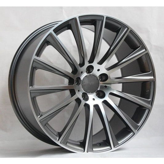 19" X 8.5/9.5" Staggered Aluminum Titanium Machine Face Wheels Set - Dynamic Performance - R502-TM-19x8.5/9.5-5x112-35/35-66.56