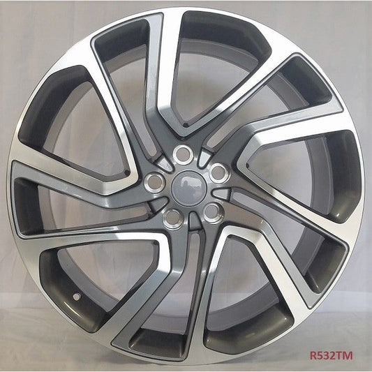 22" X 9.5" Titanium Machine Face Aluminum Wheels Set - Dynamic Performance - R532-TM-22x9.5-5x120-45-72.56