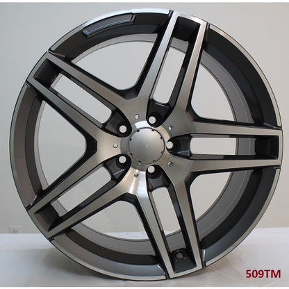 20" X 8.5/9.5" Staggered Aluminum Titanium Machine Face Wheels Set - Dynamic Performance - R509-TM-20x8.5/9.5-5x112-35/35-66.56