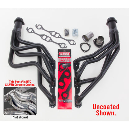 Hedman Hedders HTC COATED HEADERS; 1-5/8 IN. TUBE DIA.; 3 IN. COLL.; FULL LENGTH DESIGN (FOR CLOSE RATIO STEERING BOXES) 68676