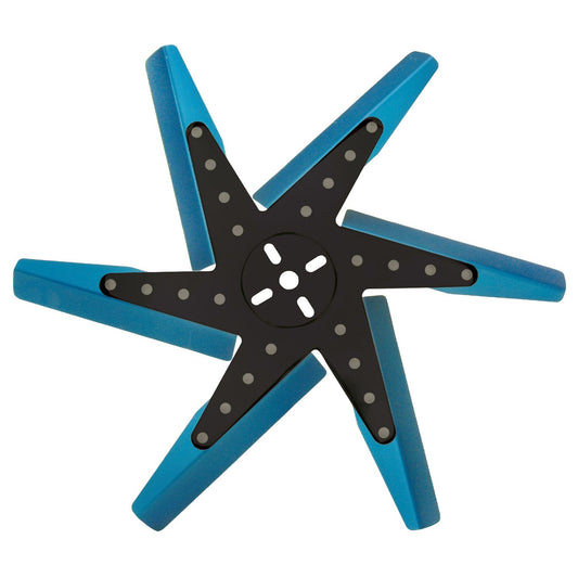 Derale 18" High Performance Aluminum Standard Rotation Flex Fan Blue Blade w/ Black Hub 19918