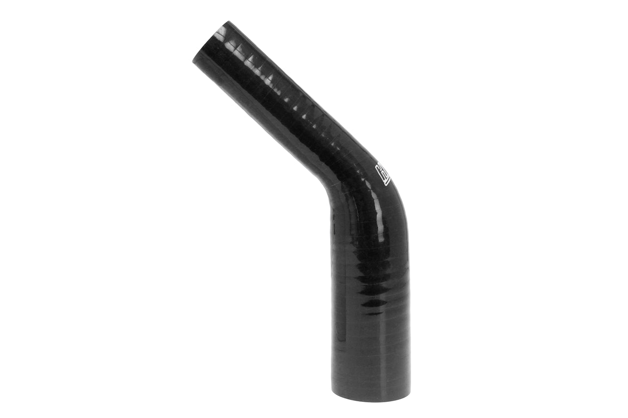 HPS Performance Silicone 45 Degree Elbow HoseHigh Temp 4-ply Reinforced1/2" - 3/4" IDBlack HTSER45-050-075-BLK