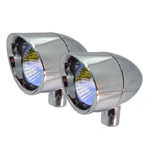 Lazer Star Lights 20 WATT RED & AMBER SMALL VIZOR LIGHT CHROME V5820