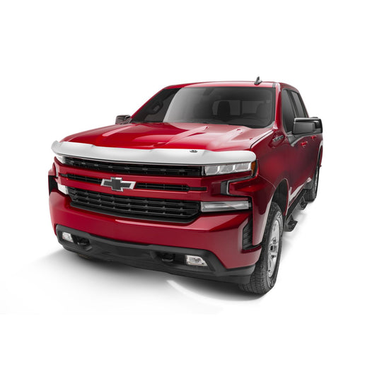 Auto Ventshade 680956 Chrome Hood Shield For 19-21 Chevrolet Silverado 1500; 22-23 Chevrolet Silverado 1500 Exc. ZR2 LT Trail Boss Custom Trail Boss; 2022 Chevrolet Silverado 1500 LTD