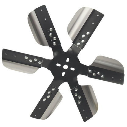 Derale 17" Heavy Duty Stainless Steel Standard Rotation Flex Fan, Black Hub 17017