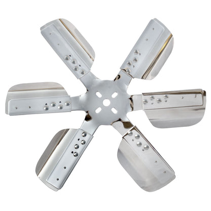 Derale 18" Heavy Duty Stainless Steel Reverse Rotation Flex Fan, Chrome Hub 17818