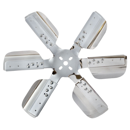 Derale 18" Heavy Duty Stainless Steel Reverse Rotation Flex Fan, Chrome Hub 17818