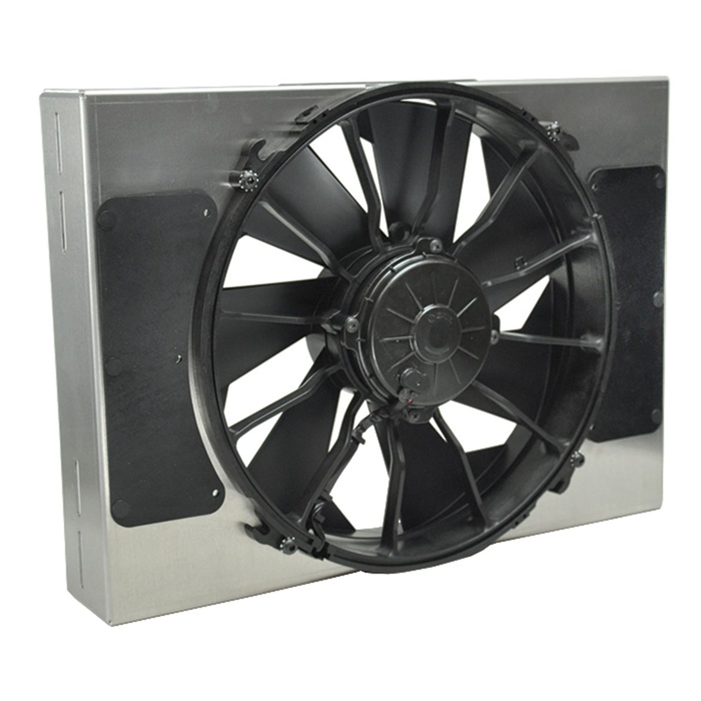 Derale High Output Single 12" Electric RAD Fan/Aluminum Shroud Kit 16814