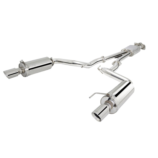 XFORCE Ford Mustang EcoBoost/GT Coupe/Convertible 2015-17 Twin 21/2" Stainless Steel Cat-Back Exhaust System With 3" Round Rear Mufflers; Exhaust System Kit ES-FM17-CBS