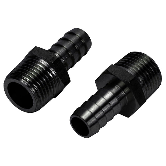 Derale 1/2" MPT x 1/2" hose barb fitting set 15712