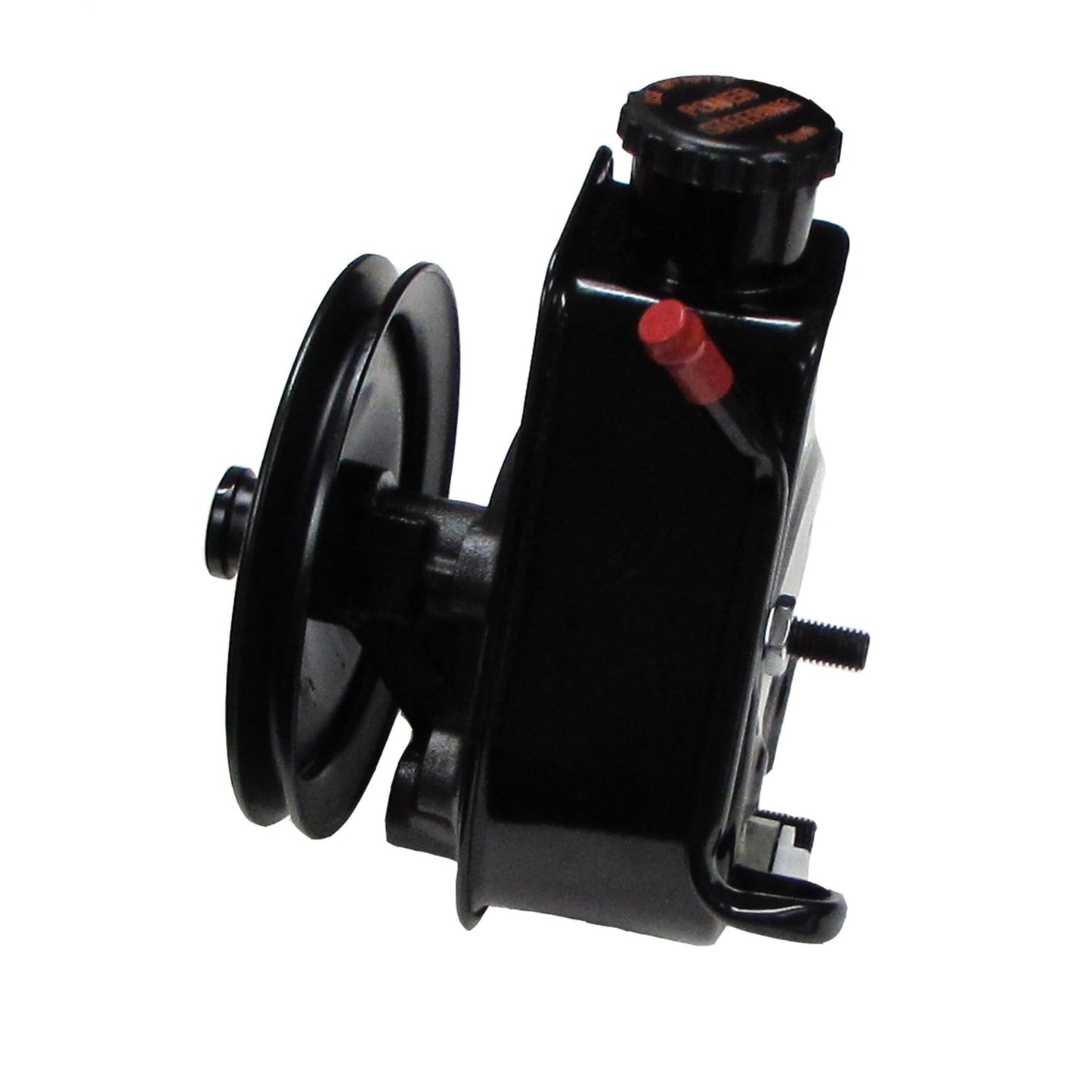 Borgeson - Power Steering Pump - P/N: 800322 - P/S Pump Saginaw self contained black powder coated reservoir with top return tube. Includes single row v-belt pulley.