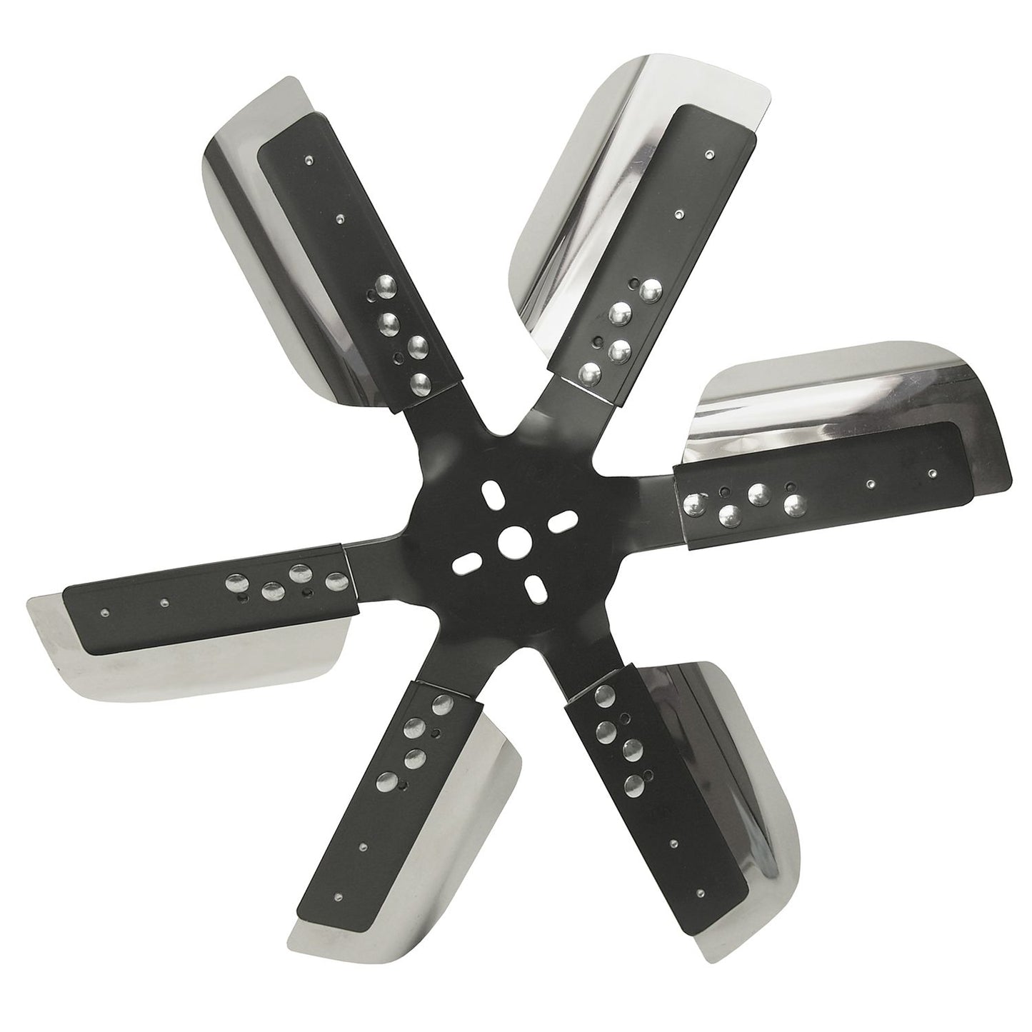 Derale 19" Heavy Duty Stainless Steel Standard Rotation Flex Fan, Black Hub 17019