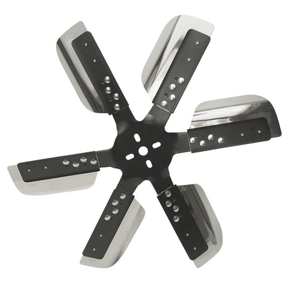 Derale 19" Heavy Duty Stainless Steel Standard Rotation Flex Fan, Black Hub 17019