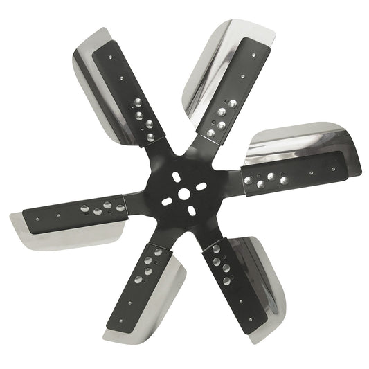 Derale 19" Heavy Duty Stainless Steel Standard Rotation Flex Fan, Black Hub 17019