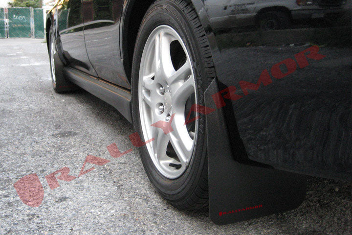 Rally Armor MF1-BAS-RD - 2002-2007 Subaru Impreza WRX/STI / 2002-2007 Subaru Impreza RS/2.5i - Black Mud Flap/Red Logo