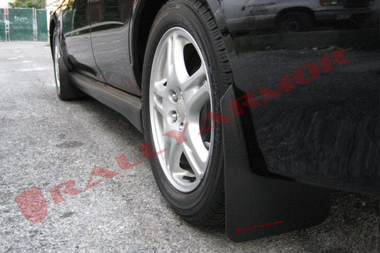 Rally Armor MF1-BAS-RD - 2002-2007 Subaru Impreza WRX/STI / 2002-2007 Subaru Impreza RS/2.5i - Black Mud Flap/Red Logo