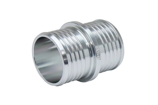 HPS Performance Multi-ribbed Aluminum Hose Union 1/2" OD Silver AHU-050-SL
