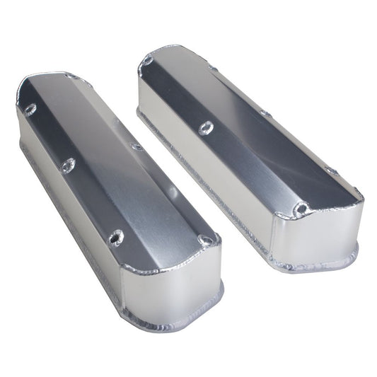 HAMBURGER'S PERFORMANCE PRODUCTS BRUSHED ALUMINUM FABRICATED VALVE COVERS; FORD SB ENGINES (260 289 302 351W); NO HOLES/BAFFLES 1087