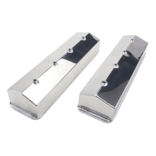 HAMBURGER'S PERFORMANCE PRODUCTS POLISHED ALUMINUM FABRICATED VALVE COVERS; CHEVY SB 5.0 AND 5.7L ENGINES (1987-99); NO HOLES/BAFFLES 1064
