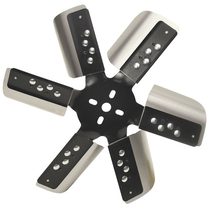 Derale 15" Heavy Duty Stainless Steel Standard Rotation Flex Fan, Black Hub 17015