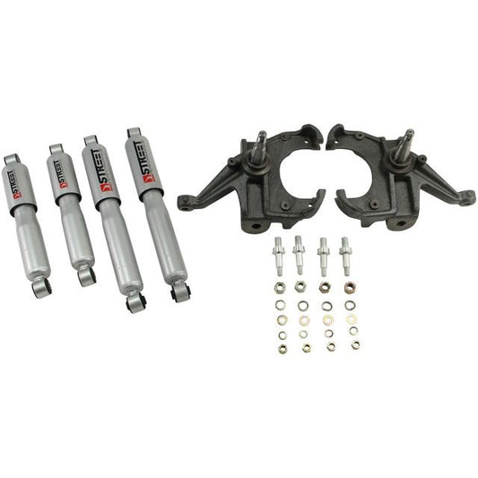 BELLTECH 704SP LOWERING KITS Front And Rear Complete Kit W/ Street Performance Shocks 1973-1987 Chevrolet C10 (1 in. Rotor) 3 in. F/4 in. R drop W/ Street Performance Shocks
