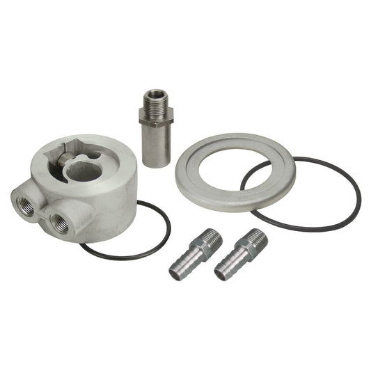 Derale Thermostatic Sandwich Adapter Kit w/ 3/8" NPT Ports and 13/16"-16 Filter Thread 15731