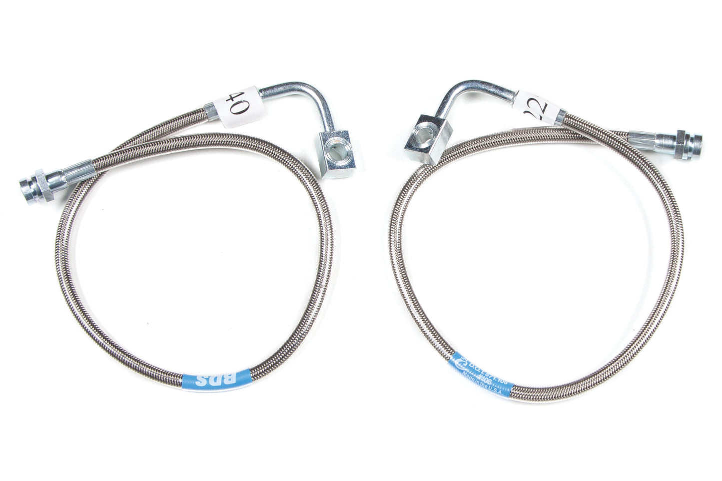 BDS SUSPENSION Front Brake Line Set - Stainless Steel - Fits 4-6.5 Inch Lift - Jeep Wrangler JK (07-18) BDS104002