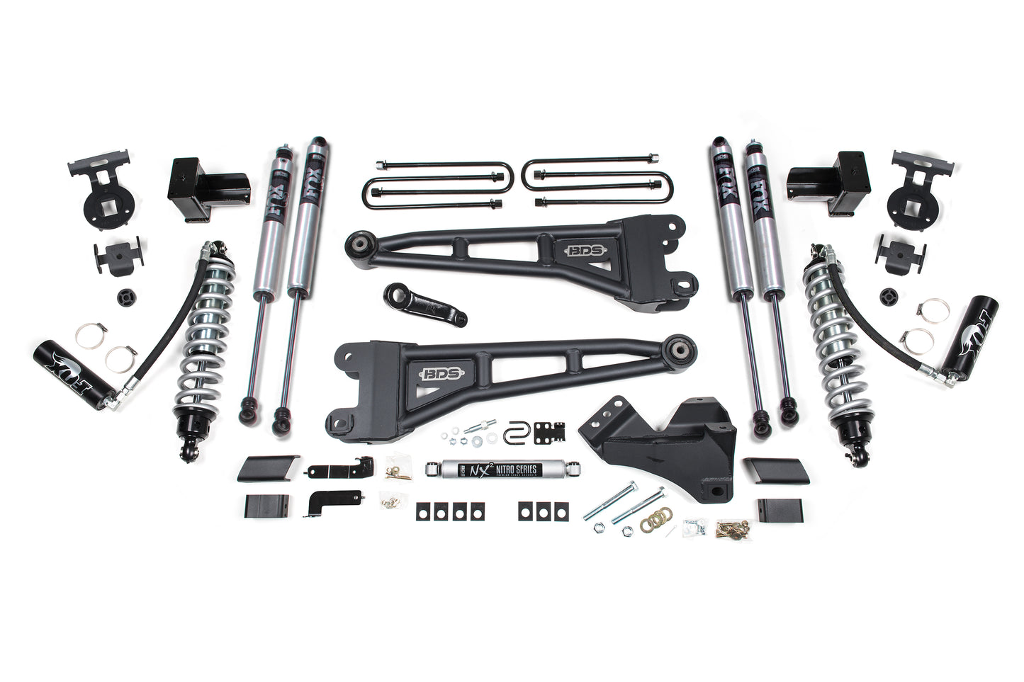 BDS SUSPENSION 4 Inch Lift Kit W/ Radius Arm - FOX 2.5 Coil-Over Conversion - Ford F250/F350 Super Duty (17-19) 4WD - Diesel BDS1524F