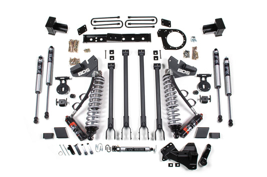 BDS SUSPENSION 6 Inch Lift Kit W/ 4-Link - FOX 2.5 Performance Elite Coil-Over Conversion - Ford F350 Super Duty DRW (20-22) 4WD - Diesel BDS1574FPE