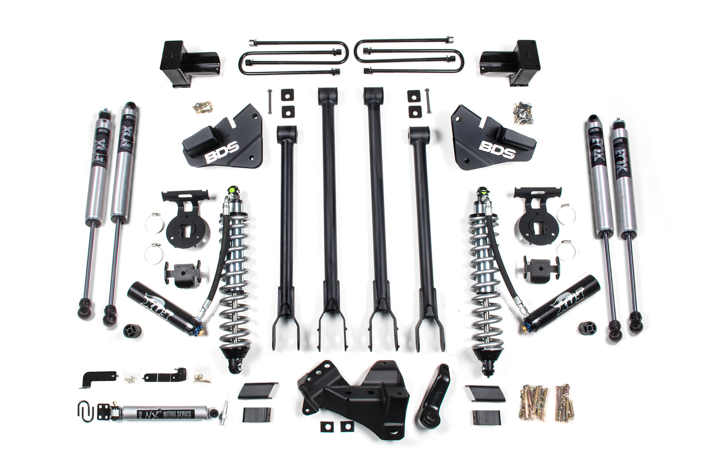 4 Inch Lift Kit - 4-Link & FOX 2.5 Coil-Over Conversion - Ford F250/F350 Super Duty (17-19) 4WD - Diesel