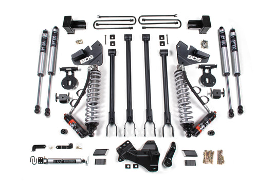 BDS SUSPENSION 4 Inch Lift Kit W/ 4-Link - FOX 2.5 Performance Elite Coil-Over Conversion - Ford F250/F350 Super Duty (17-19) 4WD - Diesel BDS1538FPE