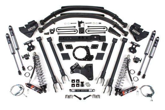 BDS SUSPENSION 8 Inch Lift Kit W/ 4-Link - FOX 2.5 Performance Elite Coil-Over Conversion - Ford F250/F350 Super Duty (17-19) 4WD - Diesel BDS1541FPE
