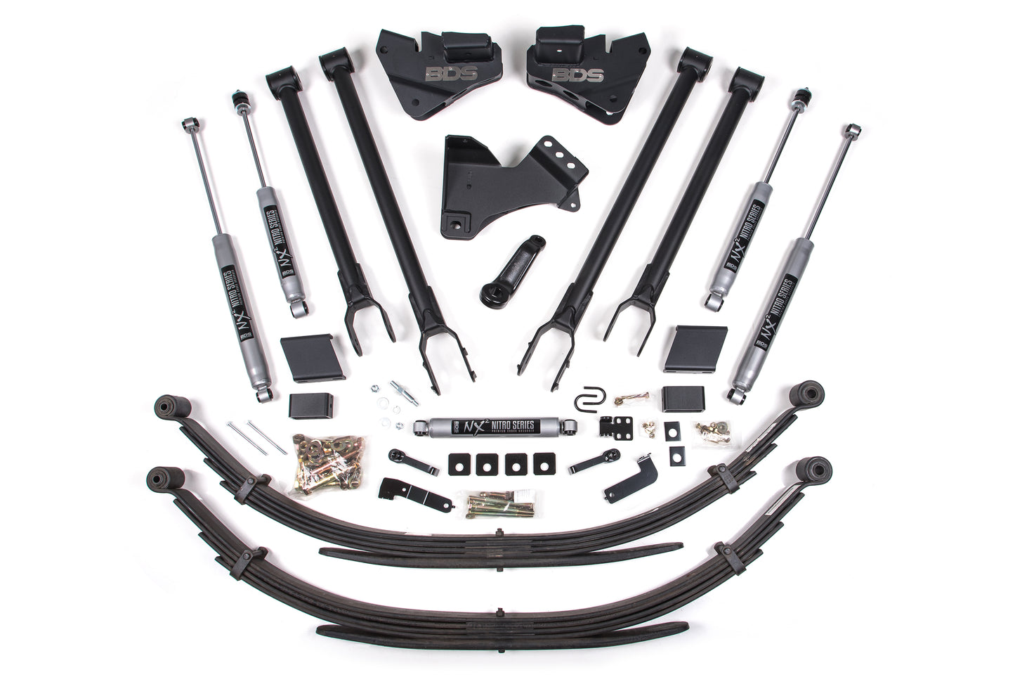 BDS SUSPENSION 4 Inch Lift Kit - 4-Link Conversion - Ford F250/F350 Super Duty (17-19) 4WD - Diesel BDS1555H